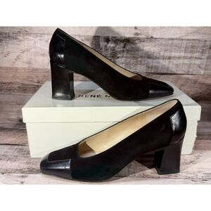 Rene Mancini Paris Women Block Heels Shoes Black Size 34.5